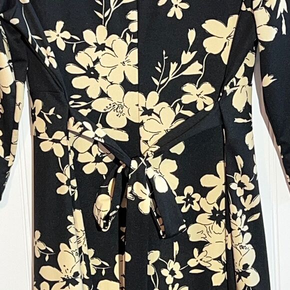 Giorgio Fiotline dress women’s size large flower core vneck tie waist 3/4 sleeve - Picture 11 of 12